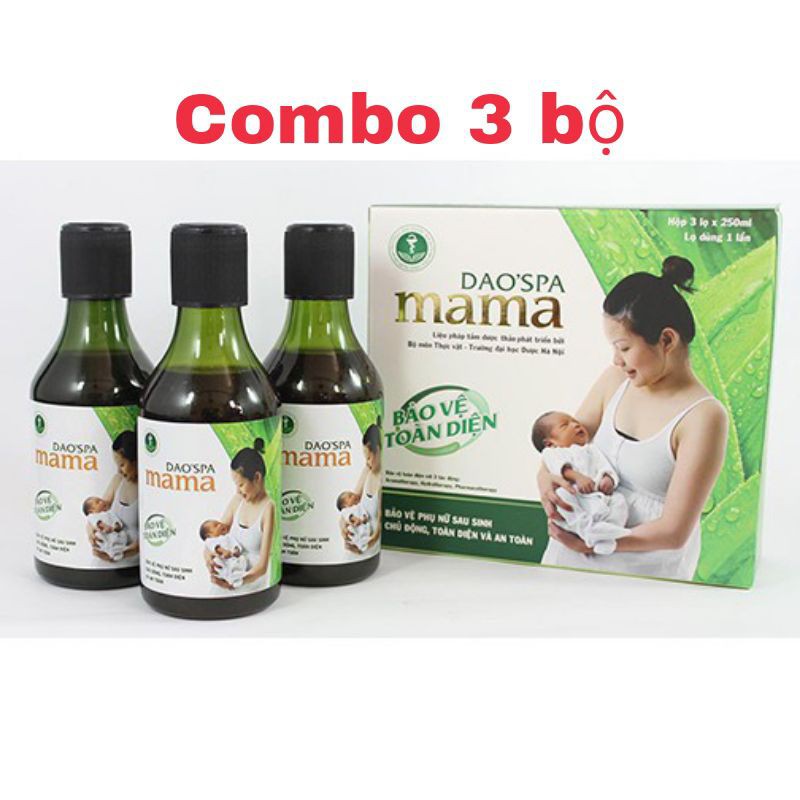 [ Combo] 3 bộ Dao spa mama - Nước xông tắm sau sinh của người dao đỏ ( bộ 3 chai x 250 ml)