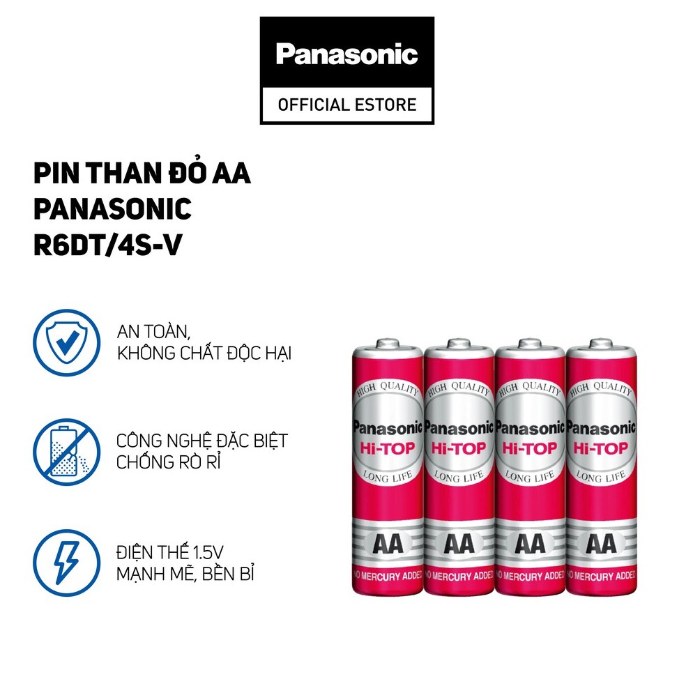 Hộp 60 viên Pin than đỏ AA Panasonic R6DT/4S-V