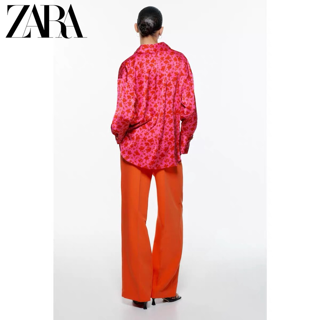 Zara Áo Sơ Mi Tay Dài In Họa Tiết Thời Trang Mùa Hè Cho Nữ