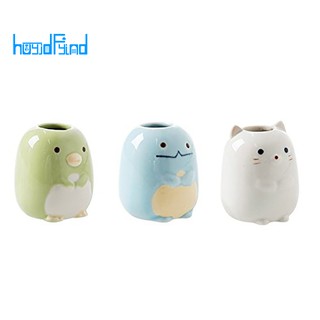 Bộ 3 cốc cắm bàn chải đánh răng bằng sứ hình động vật dễ thương