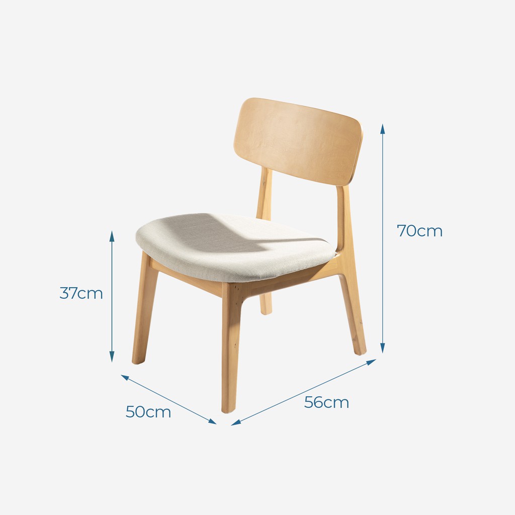 Ghế Ăn Gỗ Cao Su Tự Nhiên MOHO VLINE 601