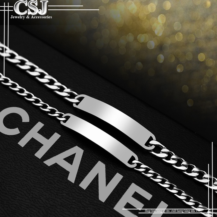 Lắc tay inox bảng trơn đẹp không đen dành cho nam và nữ