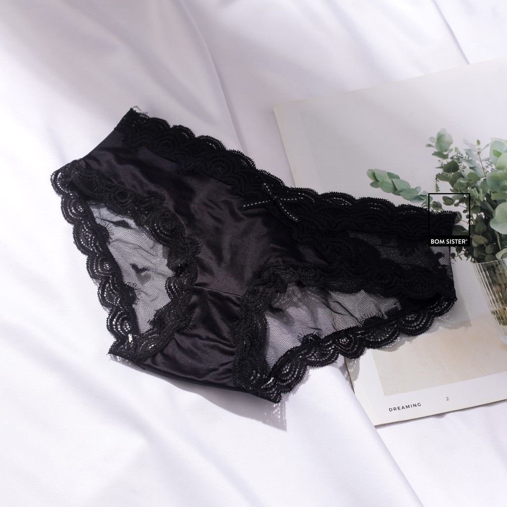 [Mã FARSBR99A giảm 10% đơn 99K] Quần lót thun lạnh phối lưới viền ren đính nơ BOM SISTER Q4525 | BigBuy360 - bigbuy360.vn