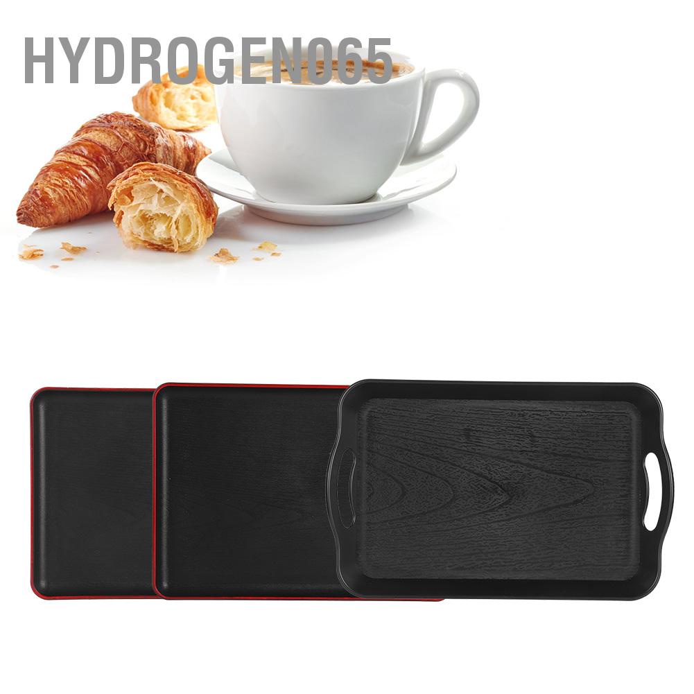 Hydrogen065 Tray Wood Grain Imitation Rectangular Acrylic Plastic for Fast Food Hotel Home Restaurant