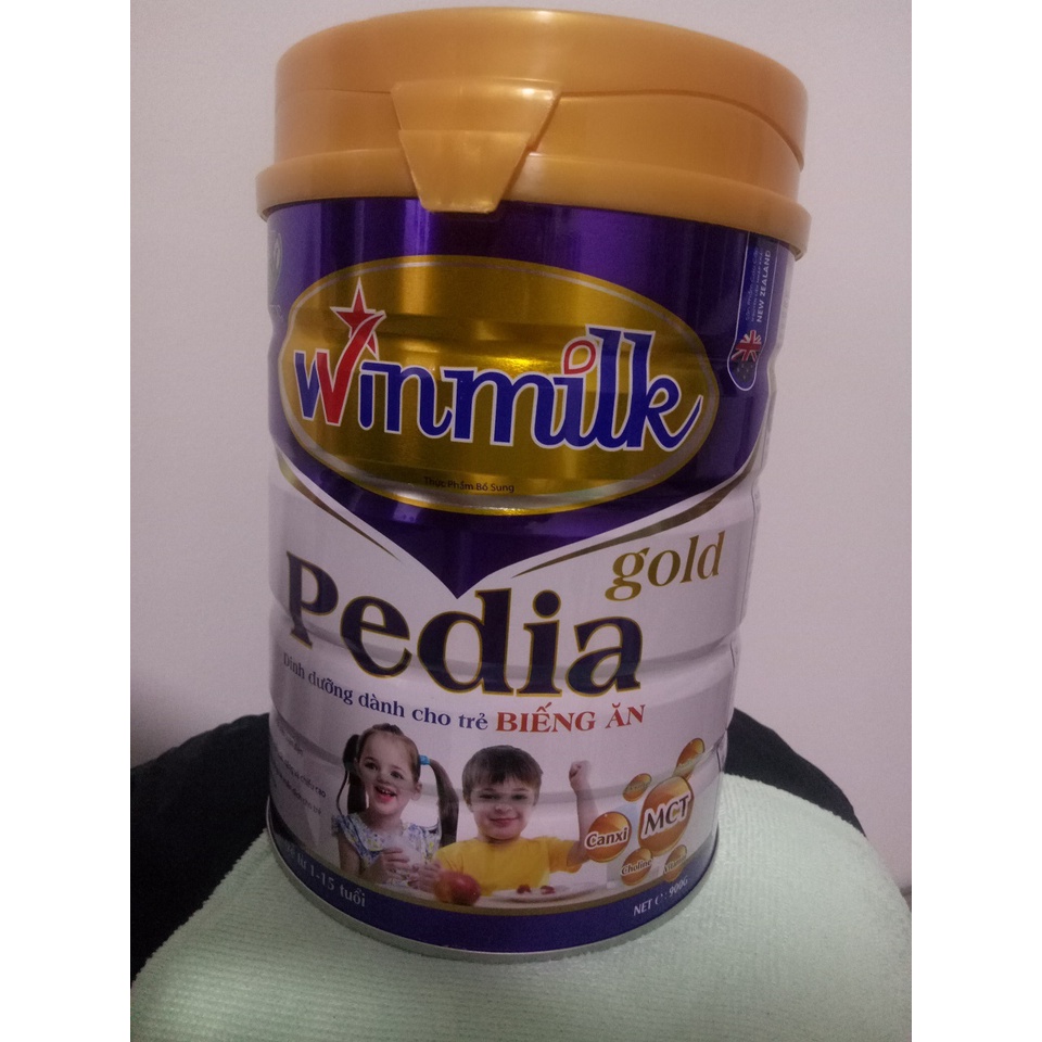 Sữa tăng cân dành cho trẻ biếng ăn 1-15 tuổi Winmilk Pedia Gold lon 900g