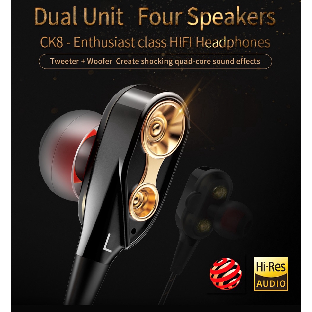 Tai nghe QKZ CK8 có trình điều khiển kép và mic thoại tiện dụng