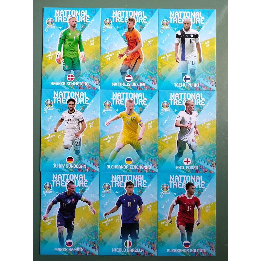 Thẻ SKY EURO 20 NATIONAL TREASURE | Phil Foden De Ligt Zinchenko Gundogan Kasper Schmeichel Hamsik Barella Pukki Golovin