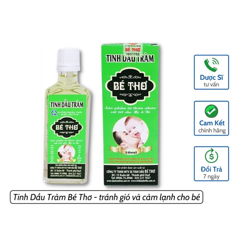 Tinh Dầu Tràm Bé Thơ 50ml, Tinh Dầu Tràm Huế Nguyên Chất Nguyên Liệu 100% Tự Nhiên Chính Hãng Thị Nhím Store