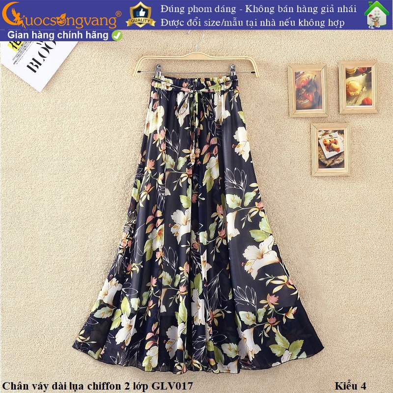 Chân váy dài maxi hai lớp chân váy chiffon lưng thun GLV017 Cuocsongvang