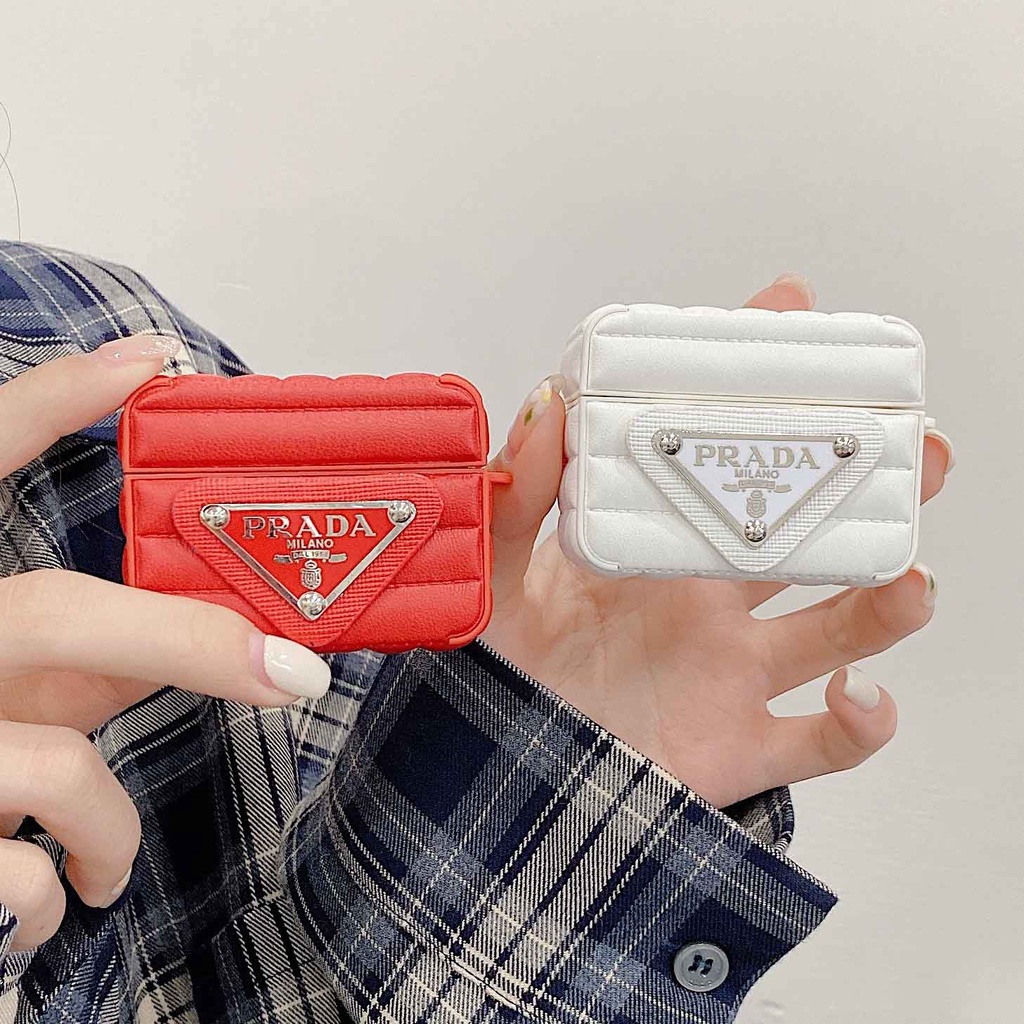 Vỏ Bảo Vệ Hộp Sạc Tai Nghe Airpods 1 / 2 / 3 / pro Bằng Da Màu Trắng Đen Sang Trọng Thời Trang