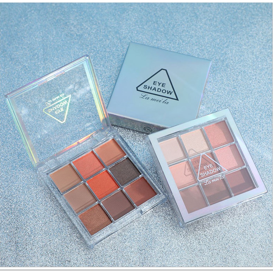 Bảng Phấn Mắt 9 ô VUÔNG NUDE Lameila nội địa kèm cọ tán sỉ Kang | BigBuy360 - bigbuy360.vn