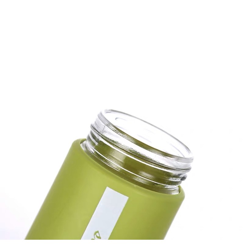 Bình nước thủy tinh thể thao ,tập gimchịu nhiệt 2 lớp nắp inox 450 mL