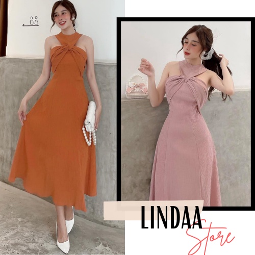 ĐẦM DỰ TIỆC MIDI XOẮN NGỰC KASA DRESS