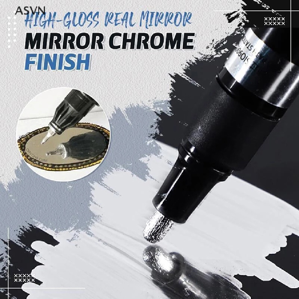 Asvn❤ Bút Vẽ Màu Nước Bằng Chrome Tráng Gương Chống Tia UV DIY
