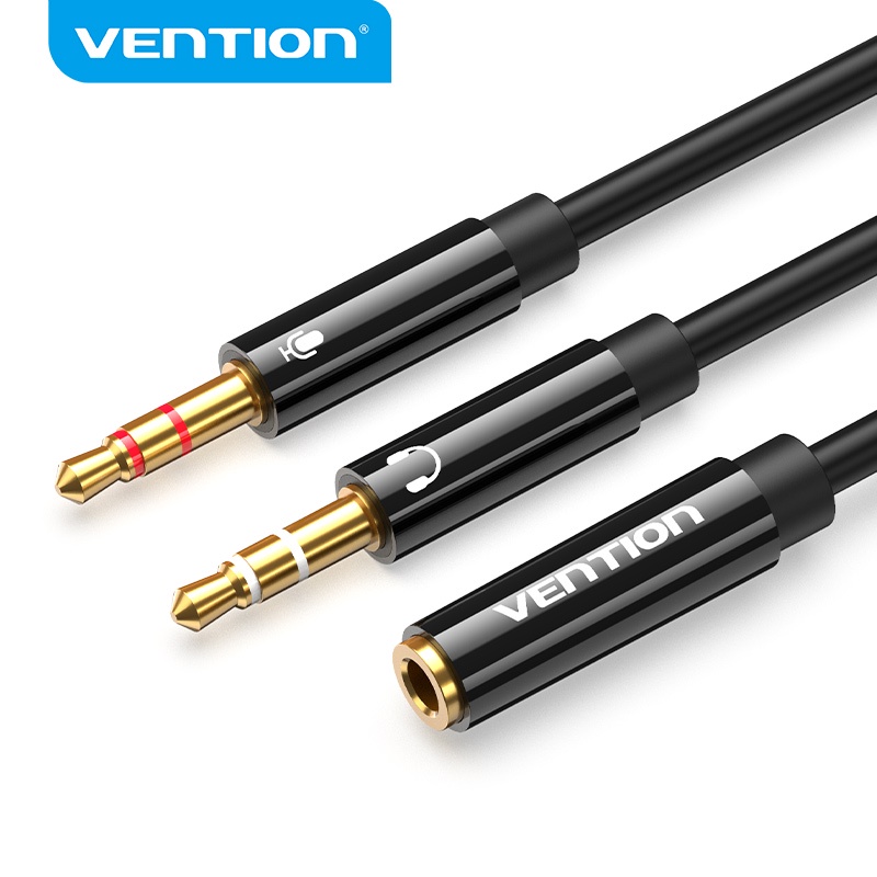 VENTION Dây Cáp Chữ Y Chuyển Đổi Âm Thanh 3.5mm Aux 1 Female Sang 2 Male Cho PC