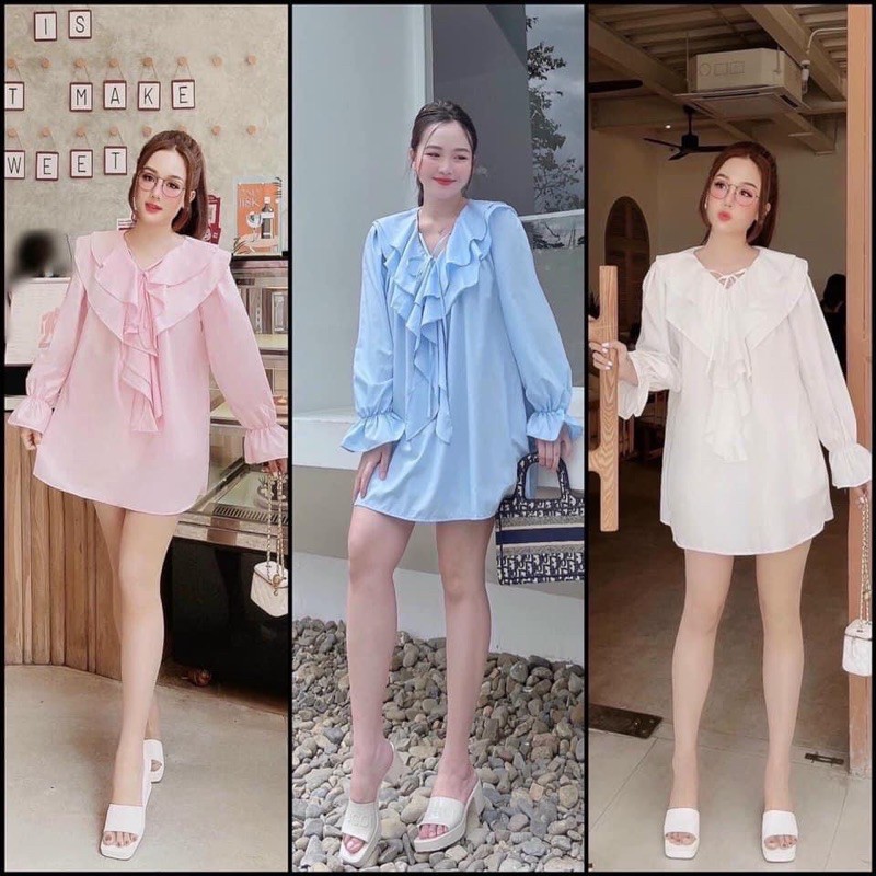 Áo sơ mi bánh bèo dáng mới