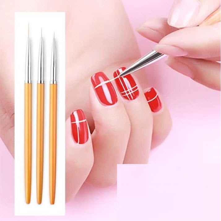 Bút Cọ Vẽ Nét Gel Chuyên Vẽ Móng Nail Art Brush Pen (Bộ 3 Cây)