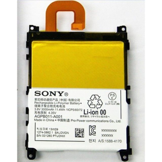 PIN ĐIỆN THOẠI SONY XPERIA Z1/L39h 3000mAh bảo hành 6 tháng
