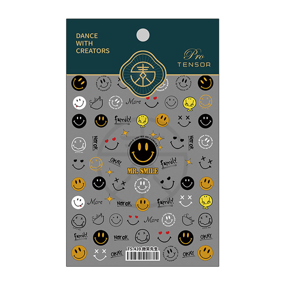 [Hàng mới về] Nhãn dán trang trí móng tay tự dính hình biểu tượng cảm xúc đáng yêu thời trang