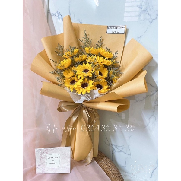 Bó hoa sáp hướng dương tặng kèm túi+ thiệp