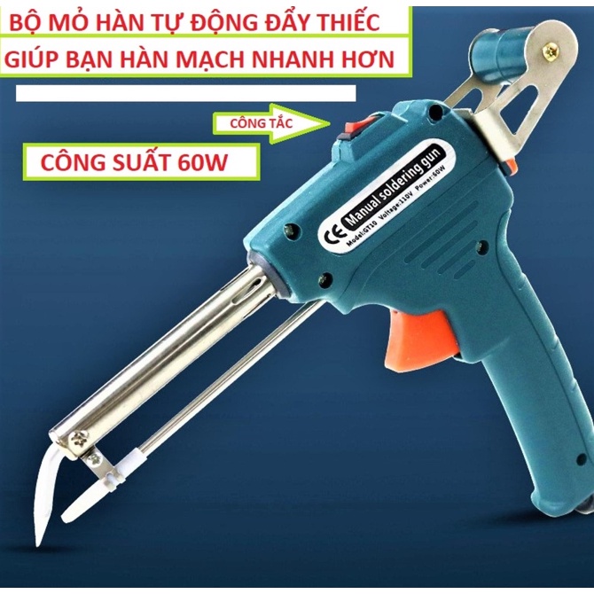 Máy Hàn thiếc 150W- Mỏ Hàn Thiếc +Tặng Thêm 1 Cuộn Thiếc Dạng Súng Tự Đẩy Thiếc
