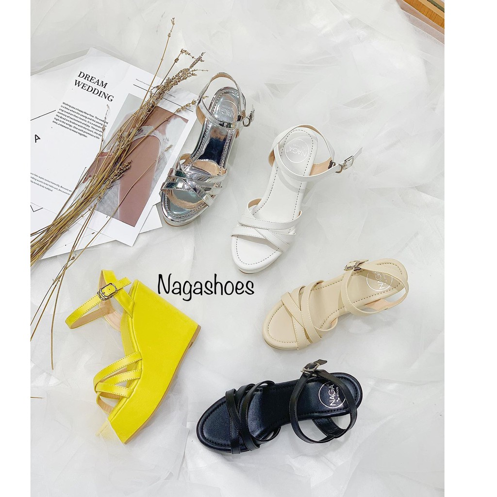 [Mã SKAMSALE06 giảm 10% tối đa 100K đơn 150K] GIÀY SANDAL NAGASHOES ĐẾ XUỒNG QUAI CHÉO 12P NAS172