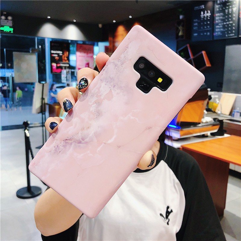 Ốp điện thoại họa tiết vân đá cho Samsung Galaxy S9 S8 Plus Note 8 9