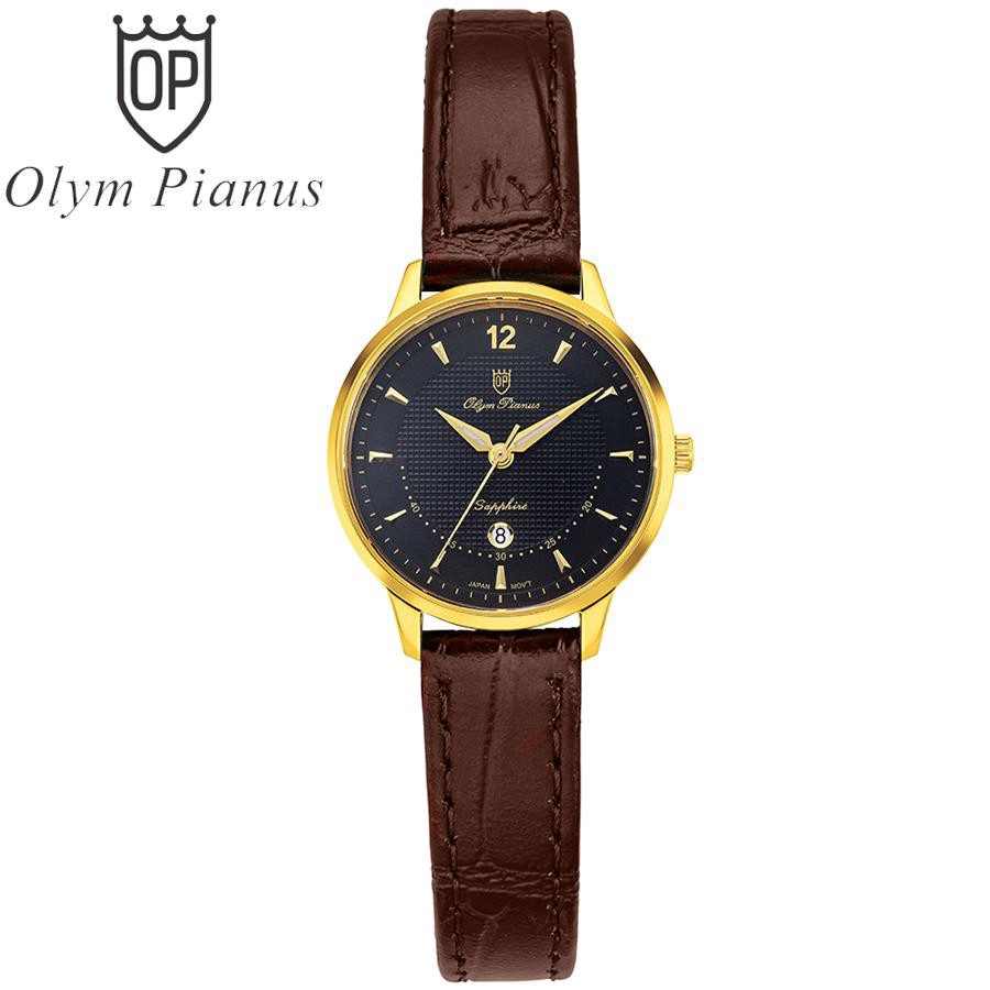 Đồng hồ nữ dây da Olym Pianus OP5709 OP5709LK-GL đen