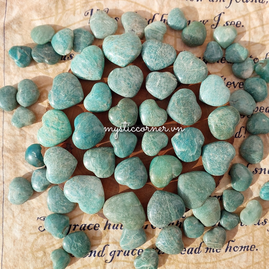 Tim đá Amazonite ( đá Thiên Hà ) đá thanh tẩy Tarot, Reiki, thiền định, phong thủy