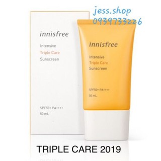 Kem Chống Nắng Innisfree Triple Care SPF 50 PA+++👄FREESHIP👄Giảm ngay 50k khi nhập mã [MYPHAM50] Mỹ phẩm Hàn Quốc