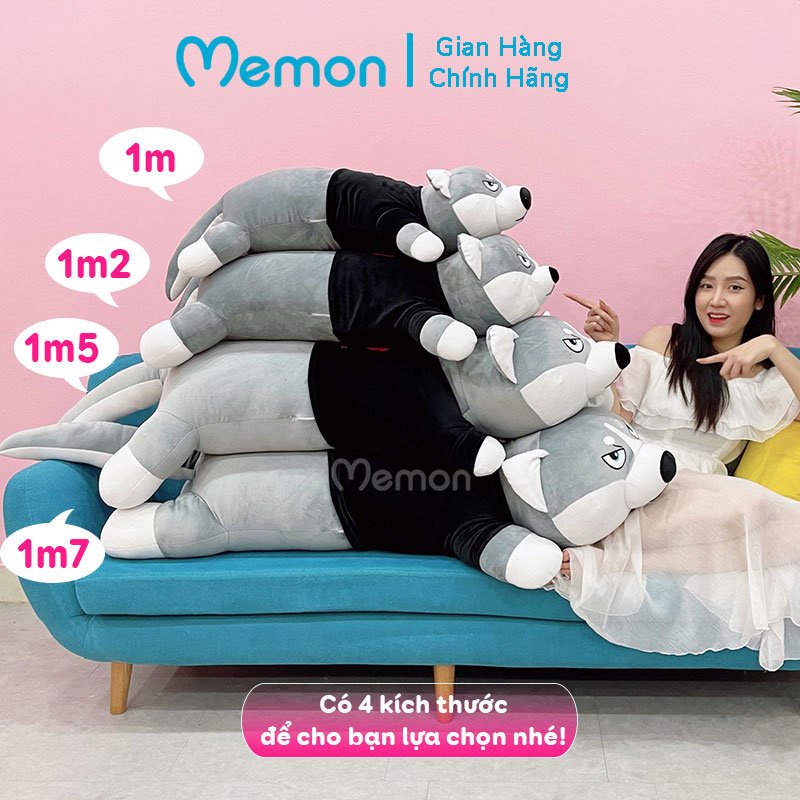 [Mã LIFEMALL2505 giảm 10% đơn 250K] Gấu Bông Chó Husky Siêu To Khổng Lồ Cao Cấp Memon