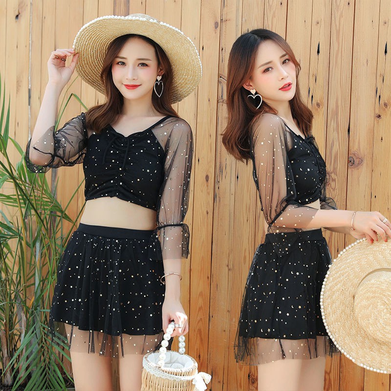 Bộ bơi nữ 2 mảnh dáng tiểu thưu phối ren sang chảnh 2020 | BigBuy360 - bigbuy360.vn