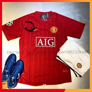 Áo Bóng Đá MU  AIG đỏ 2008 , Áo Đá Banh Hàng Thái Đẹp