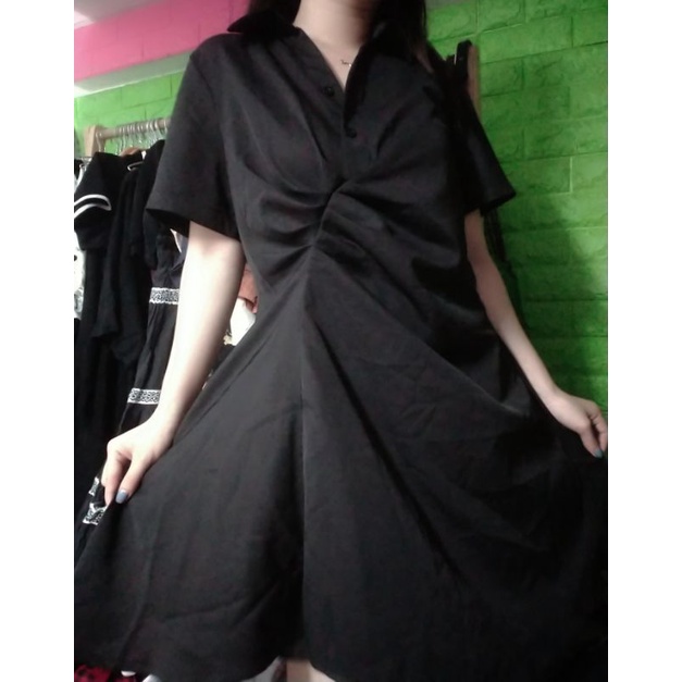 Đầm sơ mi xoắn eo 110