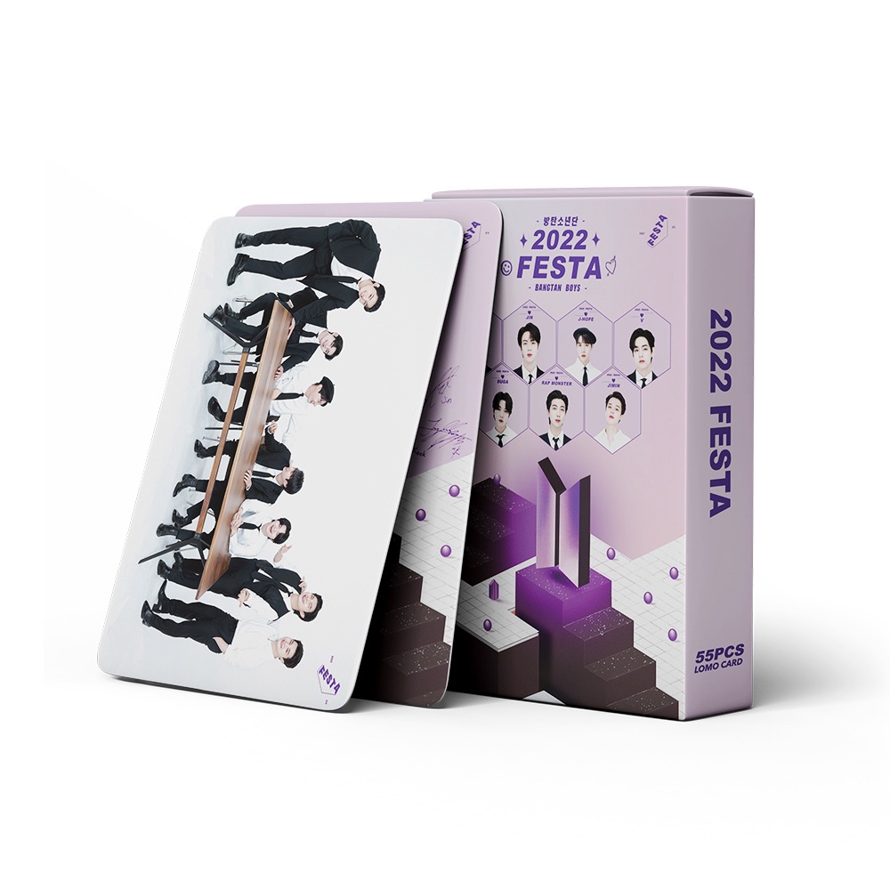 Set 55 Tấm Thẻ Ảnh In Hình Thành Viên Nhóm BTS 2022
