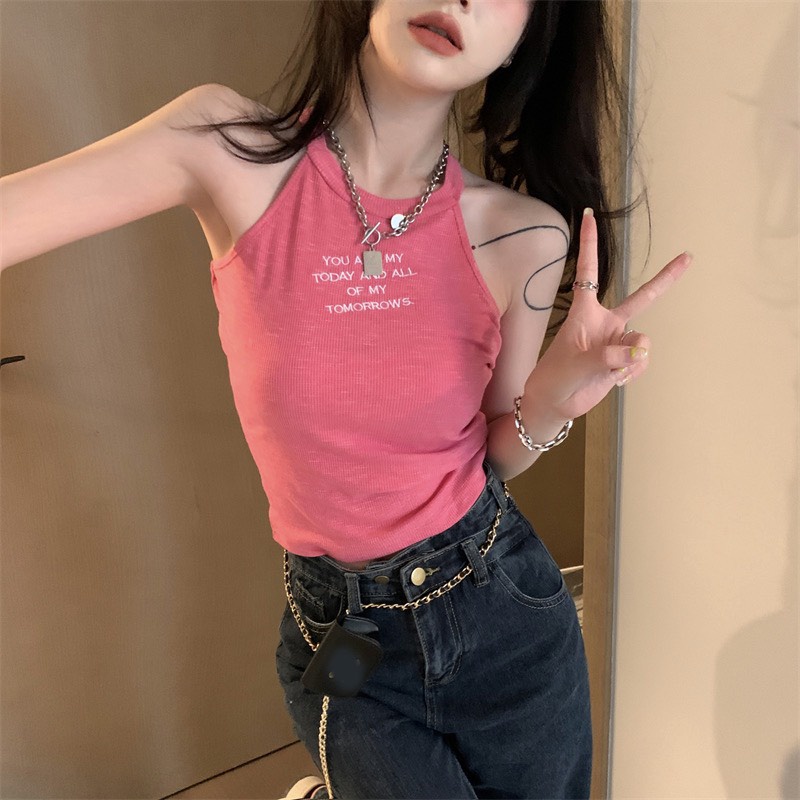 Áo 3 Lỗ Croptop Cổ Yếm LSEOUL A2488 Chất Cotton Thoáng Mát Trẻ Trung Năng Động