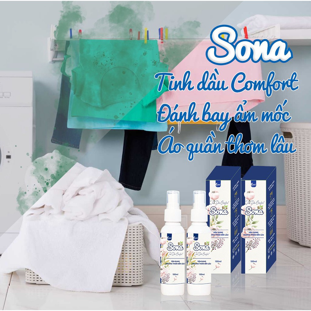 Combo 10 chai xả vài khô Sona - Hương Comfort baby 100ml