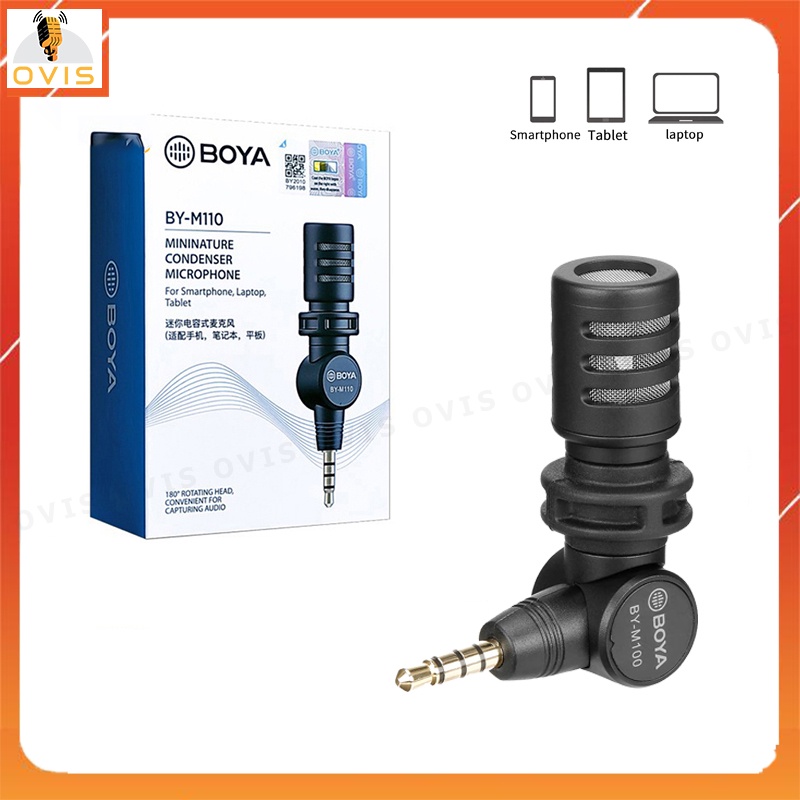 Boya BY-M110 - Micro Thu Âm Đa Hướng Cho Smartphone, Laptop, Tablet, Giắc Cắm 3.5mm TRRS