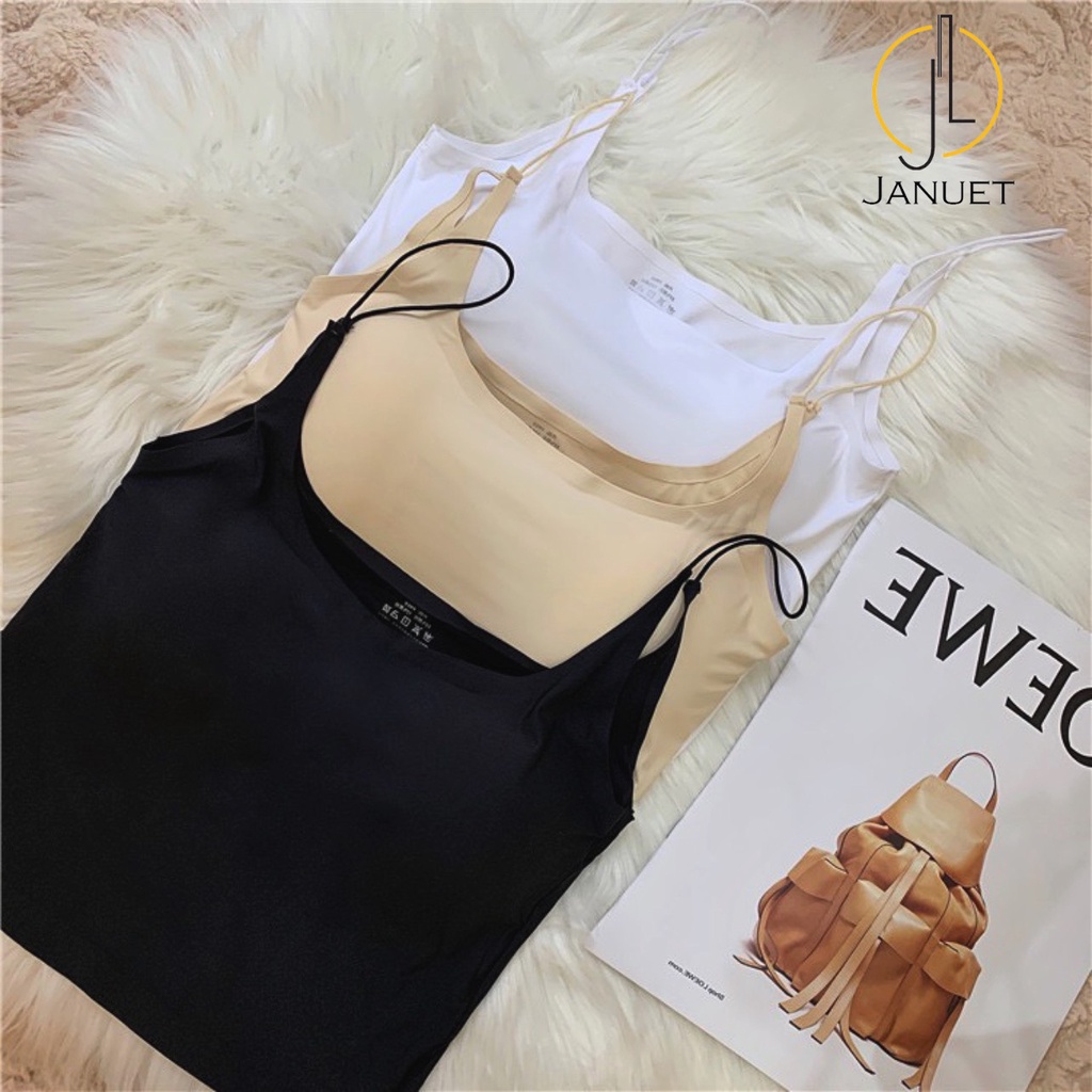 Áo bra hai dây có mút độn ngực kiểu dáng Croptop chất thun lạnh cao cấp (Freesize dưới 60Kg) Cami02