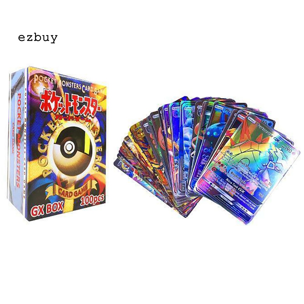 Set 100 Tấm Thẻ Bài Đồ Chơi In Hình Pokemon Dễ Thương Xinh Xắn