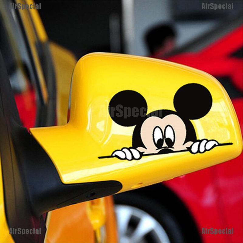 1 Sticker Dán Kính Chiếu Hậu Hình Chuột Mickey Đáng Yêu 14x8cm