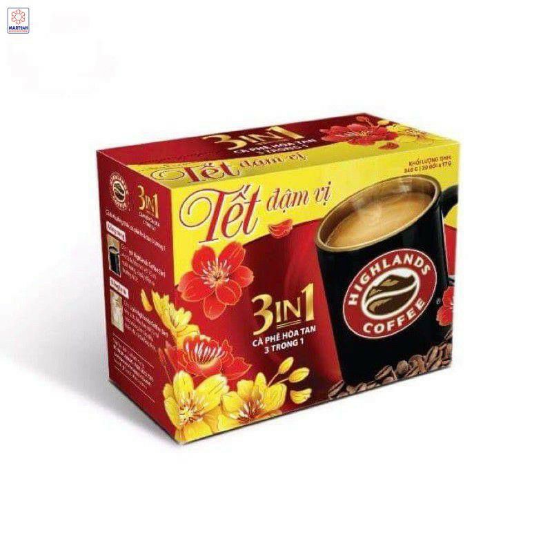 ( mẫu Tết- 20 gói)(sẵn-hoả tốc)Cà phê hòa tan 3in1 Highlands coffee