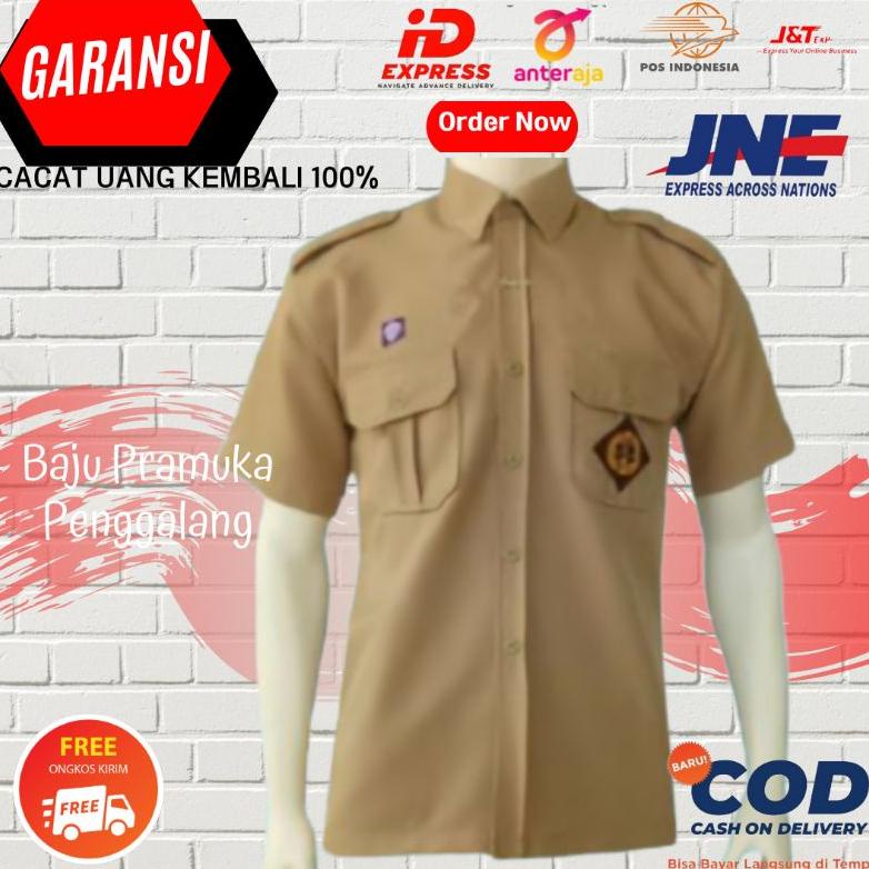 Áo Sơ Mi Đồng Phục Học Sinh Trung Học Tay Ngắn 2 Túi Màu Nâu Sữa Dành Cho Học Sinh Tiểu Học Jumbo