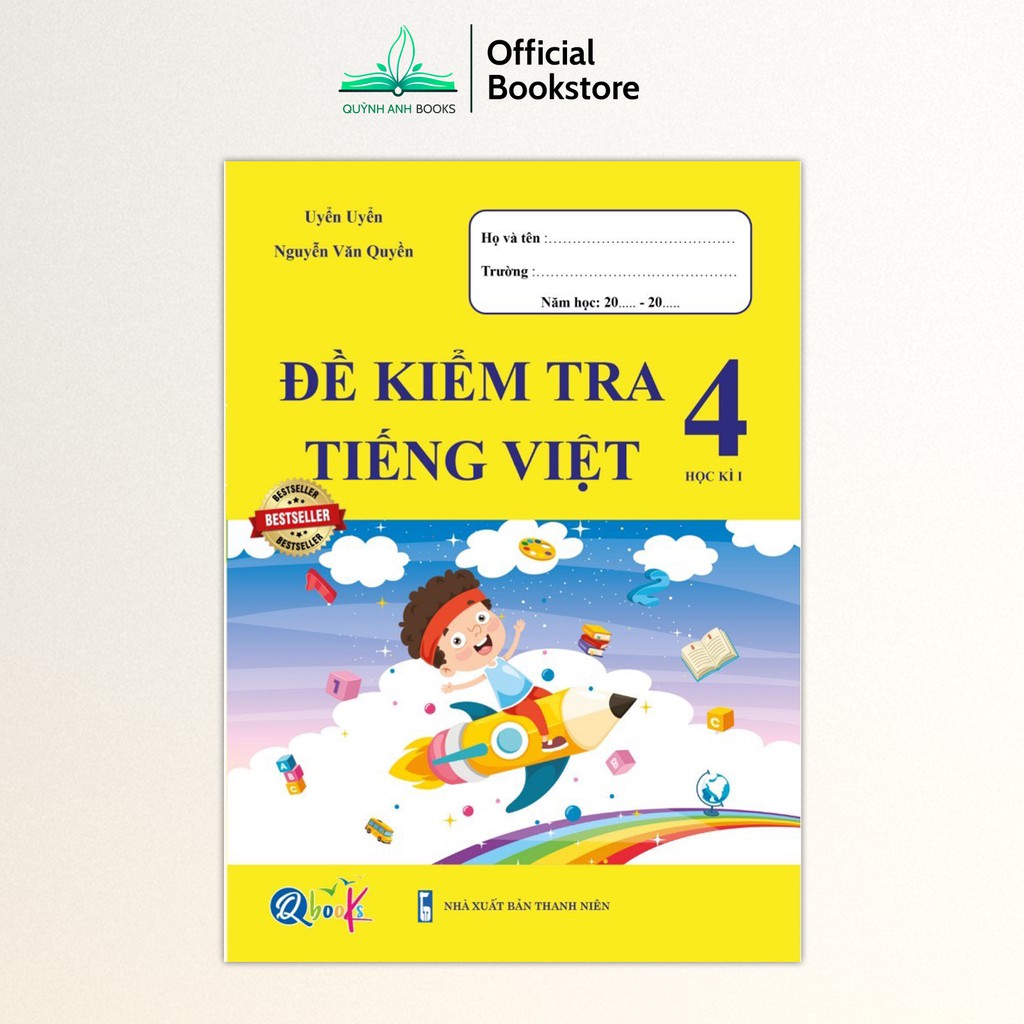 Sách - Combo 4 cuốn bài tập tuần và đề kiểm tra toán và tiếng việt lớp 4 học kỳ 1 - NPH Qbooks