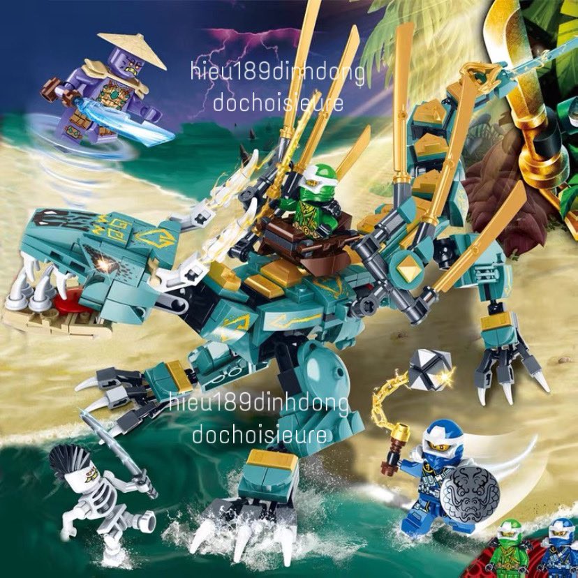 Lắp ráp xếp hình non Ninjago 71746 76081 : Rồng thần Jungle của Lloyd 500 mảnh