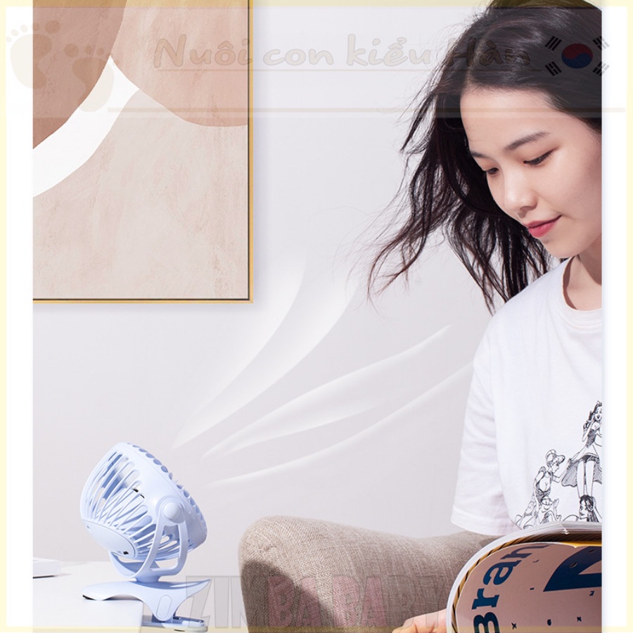 Quạt Kẹp Tích Điện Mini Yoobao 6400mah kẹp Bàn, Xe đẩy, Nôi Cũi, Sử Dụng Phòng Ngủ, Đi Du Lịch