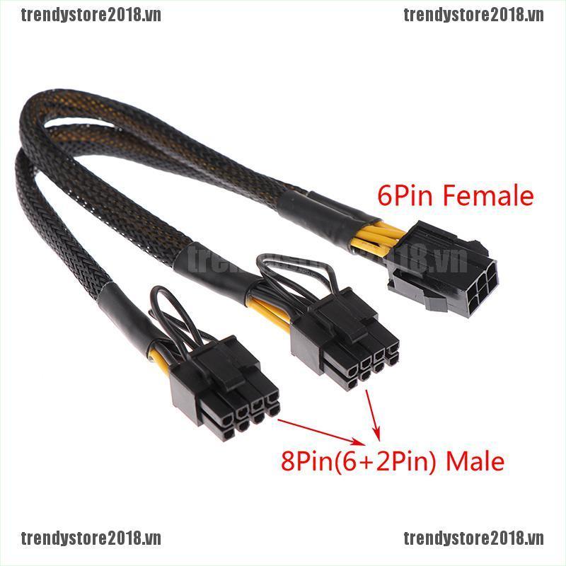 Card Đồ Họa Pci-E 6pin Female Sang Dual 8pin (6 + 2)