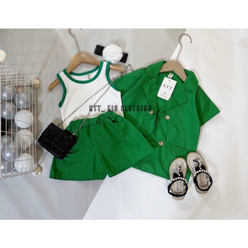 Bộ 3 chi tiết giả vest bé gái