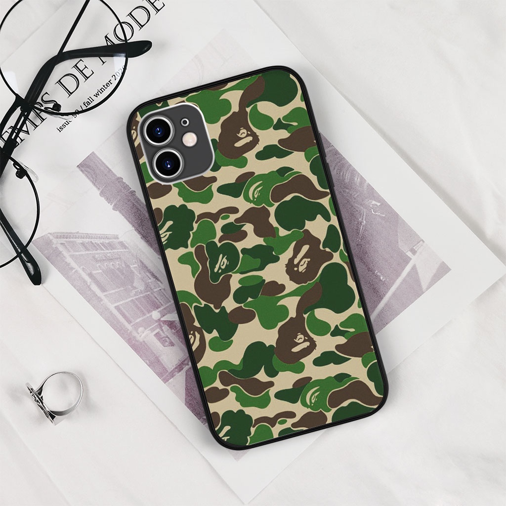 Ốp lưng họa tiết BAPE màu xanh lá cho Iphone 5 6 7 8 Plus 11 12 Pro Max X Xr BAPPOD00003