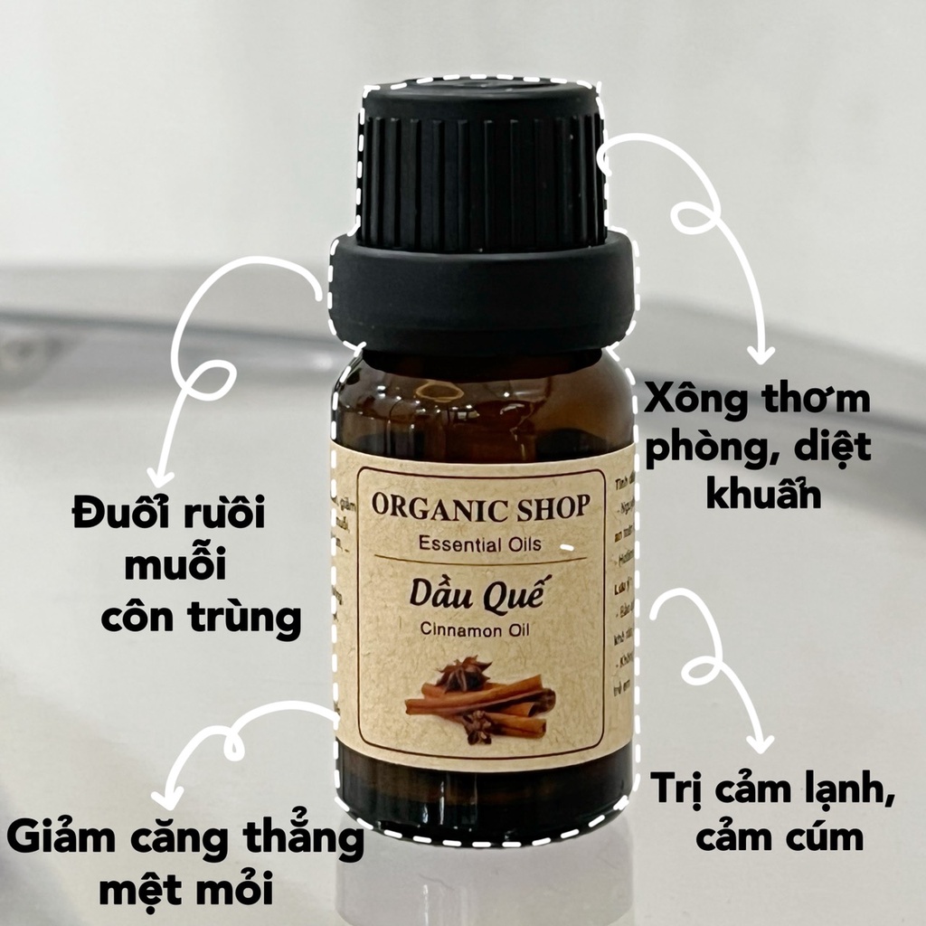 Tinh Dầu Quế Thiên Nhiên ORGANIC SHOP| An Toàn Cho Người Sử Dụng | Có Đầy Đủ Chứng Nhận Kiểm Nghiệm